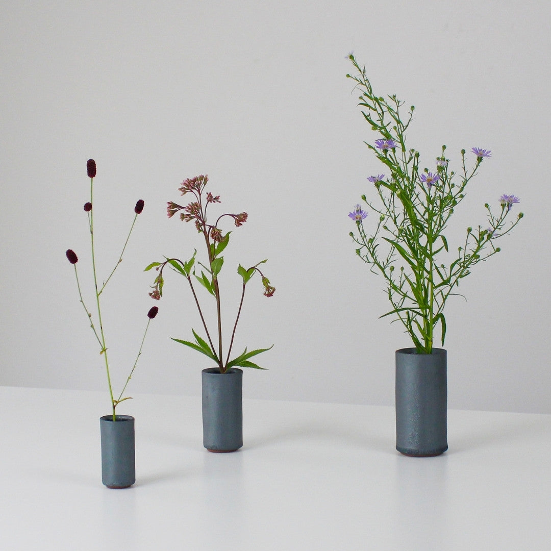 Ikebana Flower Arrangements with Japanese Vase Kenzan-shin