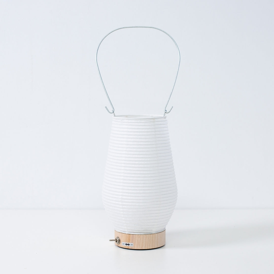 Japansk papir bordlampe RIN 02 fra Hayashi Kogei, Mino washi japansk bordlampe til wabi sabi stemningsbelysning