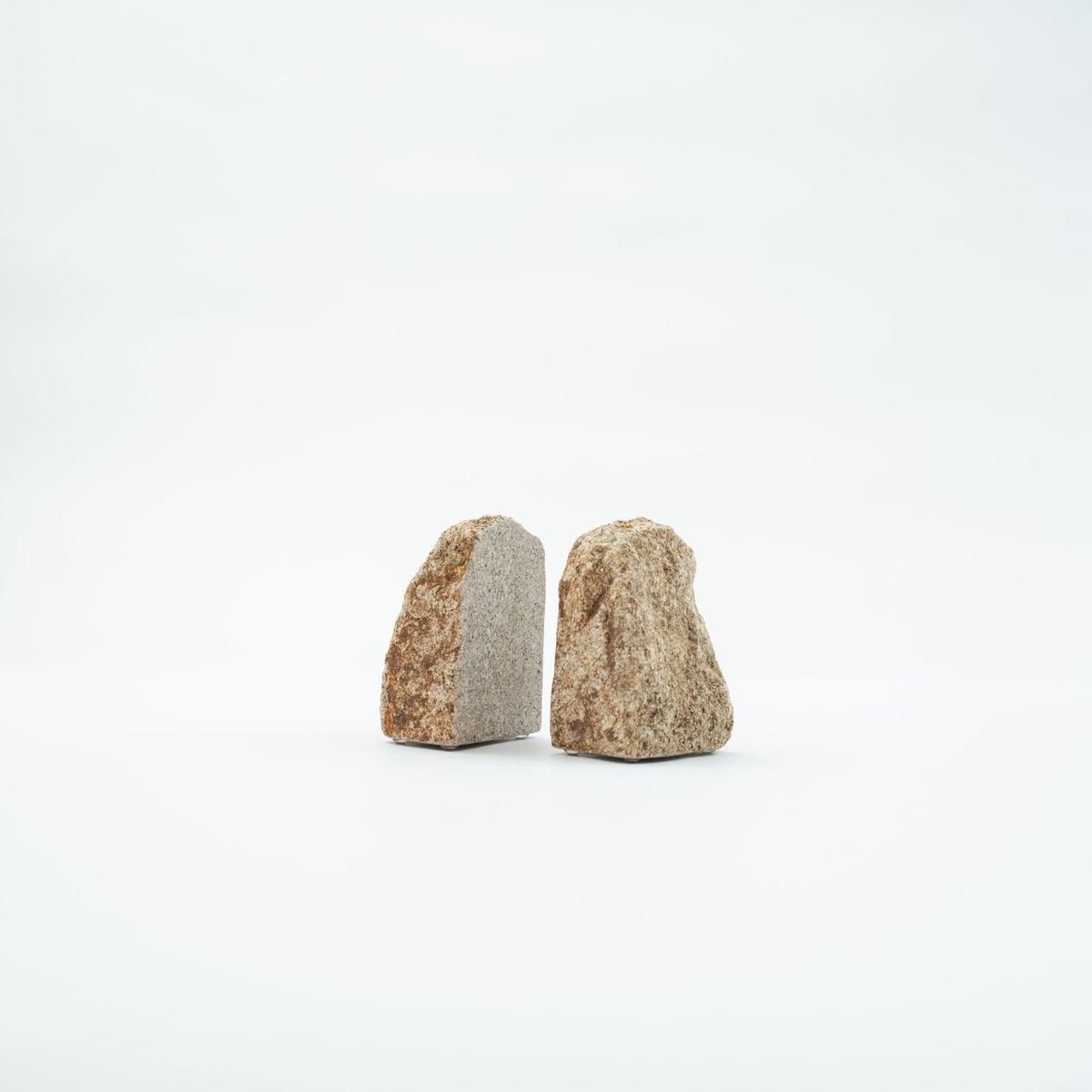 Japanese Aji Stone Book End Small in natural stone, angled view.
