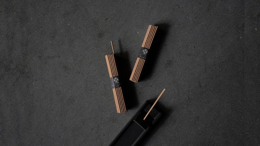 Mother's Day gift set featuring Japanese hinoki and hiba scented incense sticks with an incense holder.