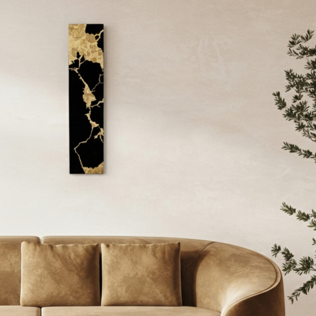 Japanese Kintsugi wall art on a Japanese living room