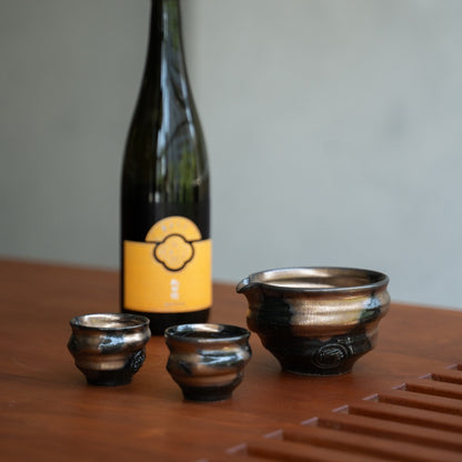Japanisches Sake-Set "Zen" - Katakuchi-Karaffe & 2 Becher