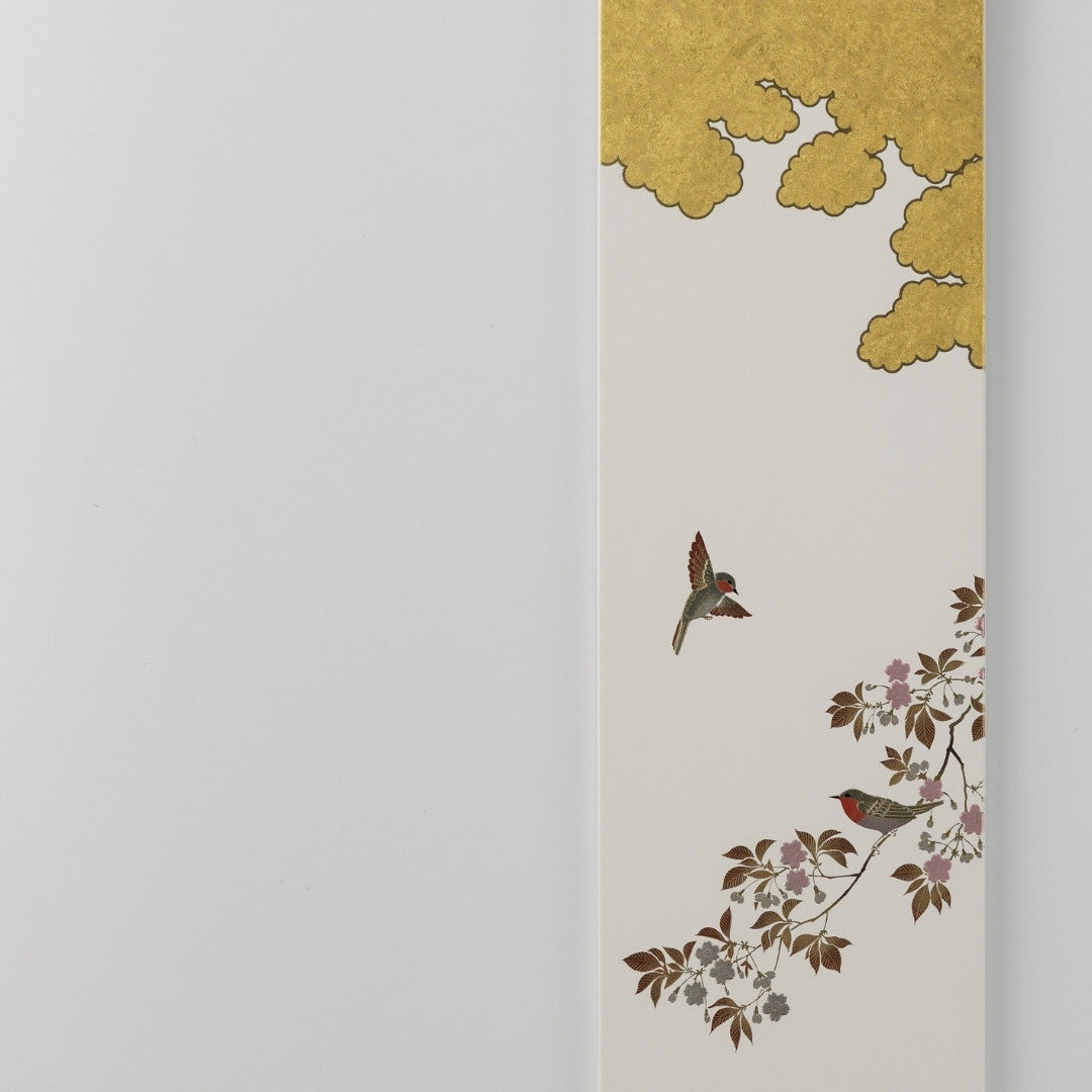 Japanese Wall Art "Hanamidori" White Small