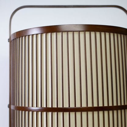 Japanese Bamboo Floor Lamp "Ajiro-base" – Handmade bamboo standing lamp, embodying the essence of Wabi-Sabi aesthetics