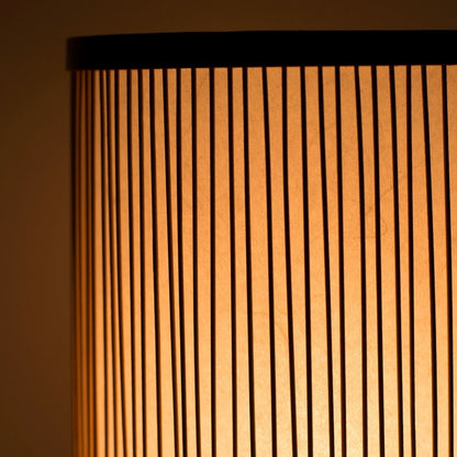 Japanese Bamboo Floor Lamp "Tutu" Small – Bamboo Standing Lamp Creating Dramatic Patterns, Elegant Lamp for Living rooms
