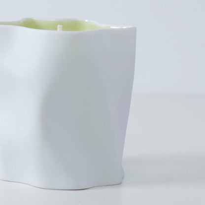 Minimalist Japanese scented candle WASHI with hinoki, incense, and papermaking-inspired design