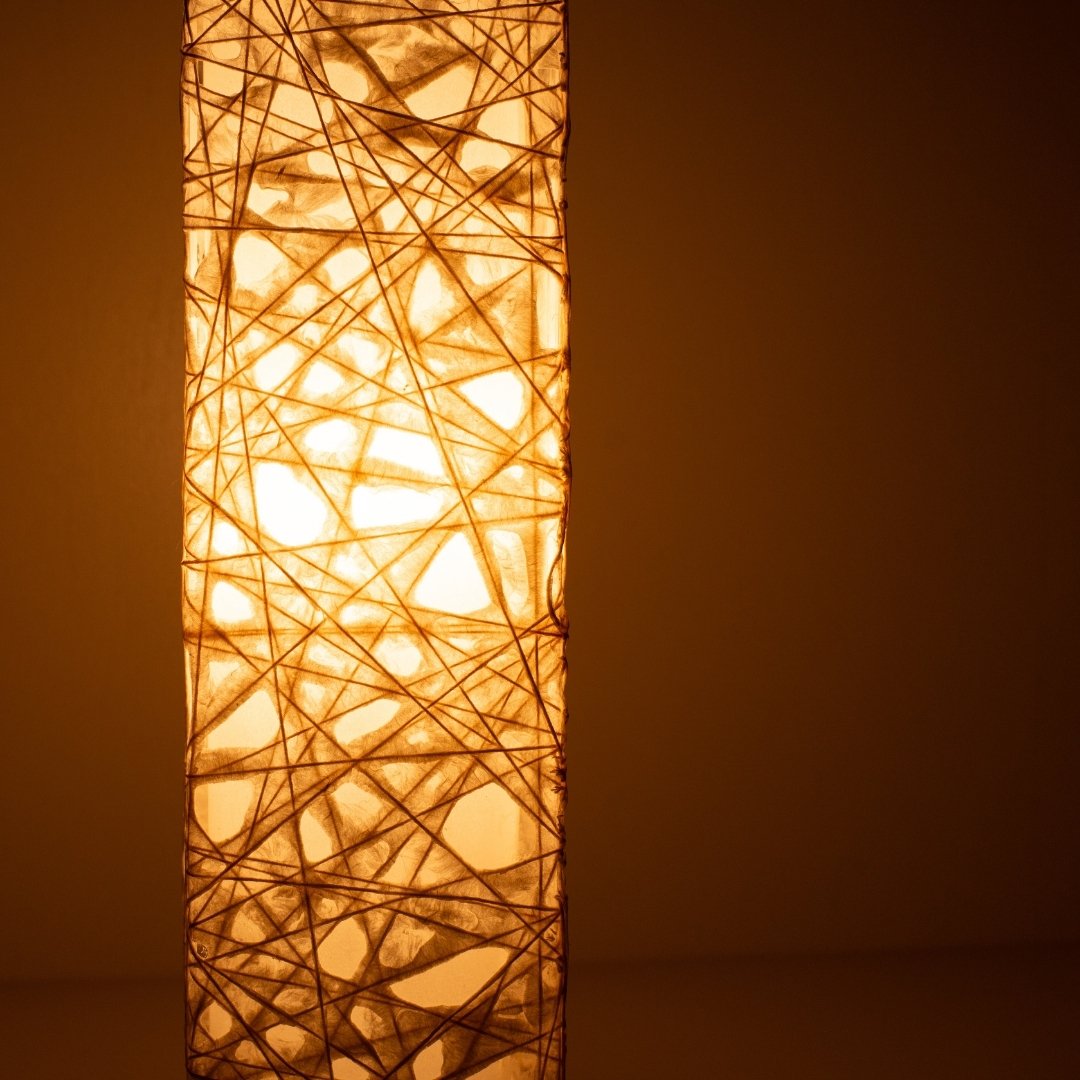 Lampe japonaise au sol ME-LOOK 02, blanche et lumineuse, abat-jour complexe en papier washi Melook
