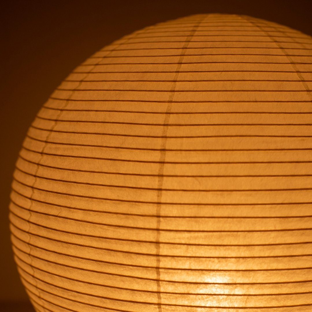 "Lampe sur pied lumineuse en papier japonais « lune de papier 05 » – lampe sur pied lumineuse en papier Washi pleine lune"