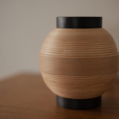 Handgemaakte Japanse Tafellamp Chochin 02 Afgerond Beukenhout Lamp