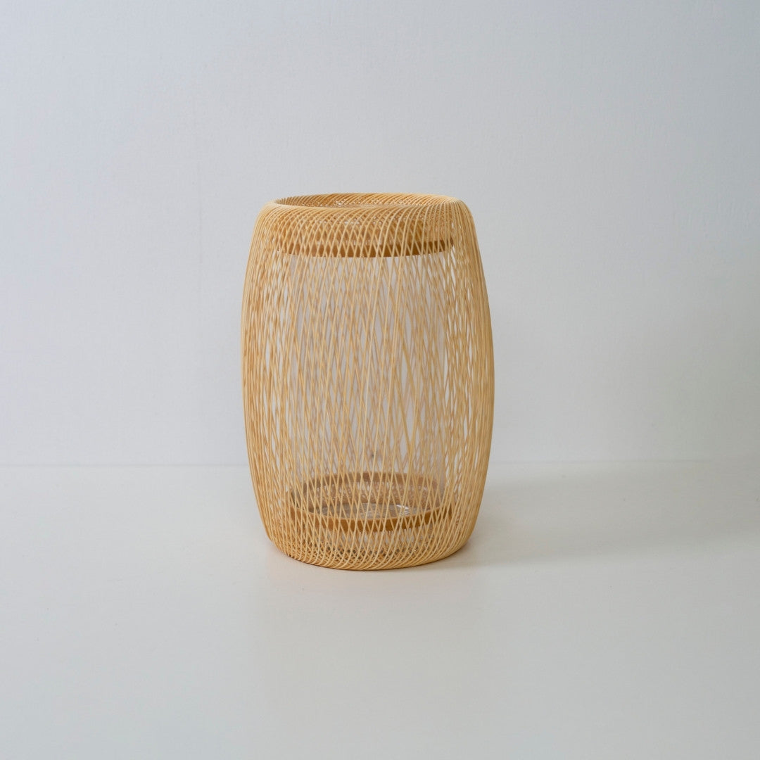 Japansk bambus blomstervase "Cocoon" – Autentisk japansk ikebana blomstervase med wabi-sabi til Japandi-stil værelse