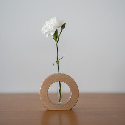 Japansk Ikebana Vase “Kobberbusk” | Minimalistisk Bronzevase til Ikebana Blomsterarrangement
