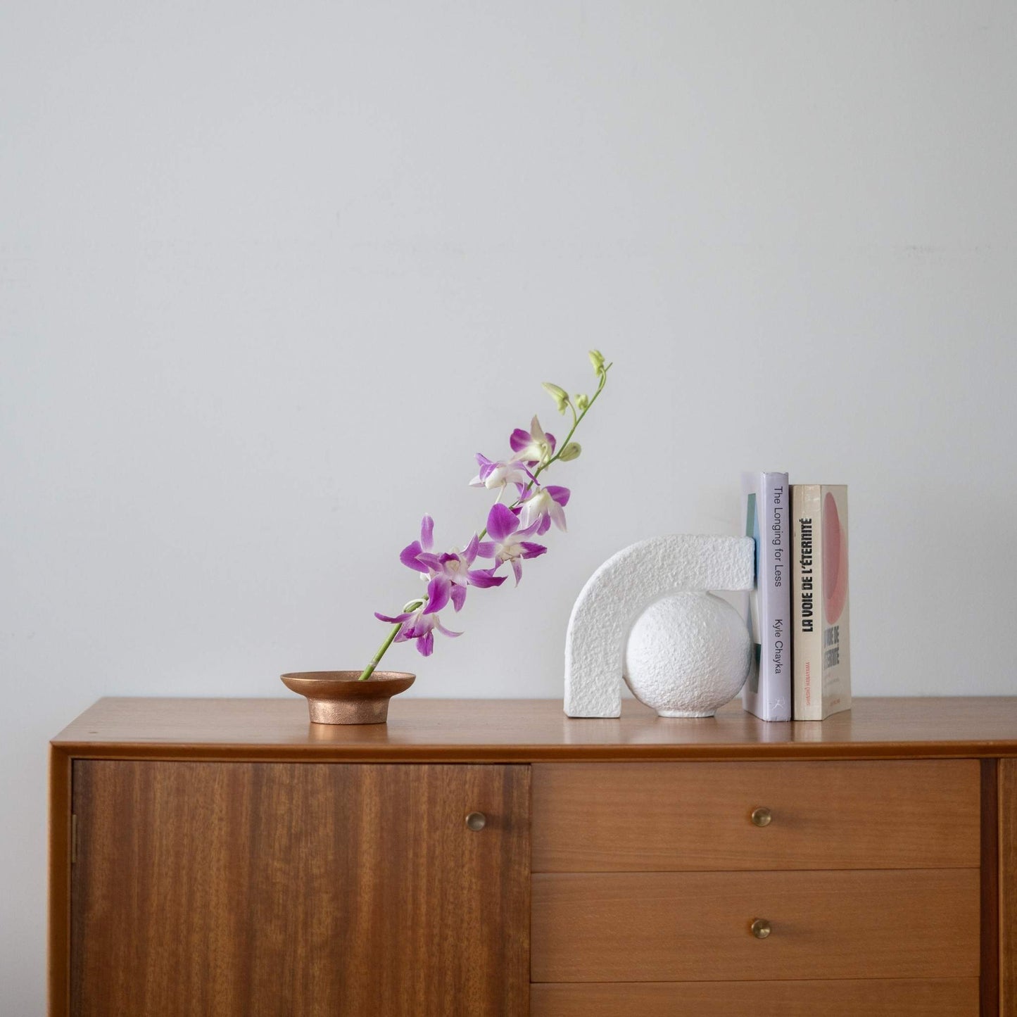 Japansk Ikebana-vase med pindløs Kenzan "Blomsterhave" | Bronzeholder til japanske vaser