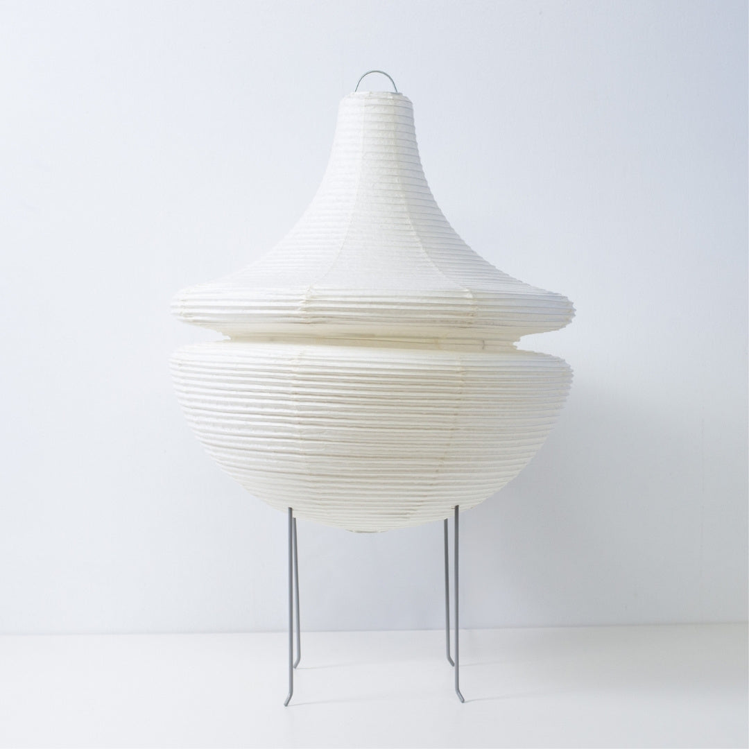 "Lampe sur pied sculpturale en papier japonais GEMINI 02 par Hayashi Kogei, lampe sur pied japonaise moderne en papier washi"