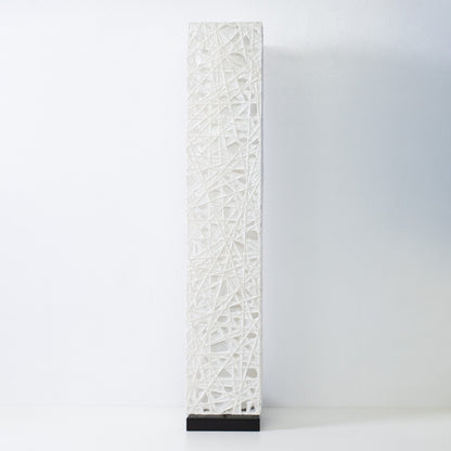 "Lampe sur pied japonaise en papier blanc ME-LOOK 01 par Hayashi Kogei, design élancé en colonne"