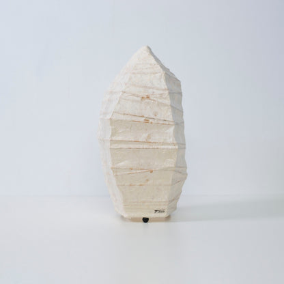 Japanese Paper Floor Lamp “Paper Stone” Small – Handmade Washi Paper Floor Lamp for Japandi living room