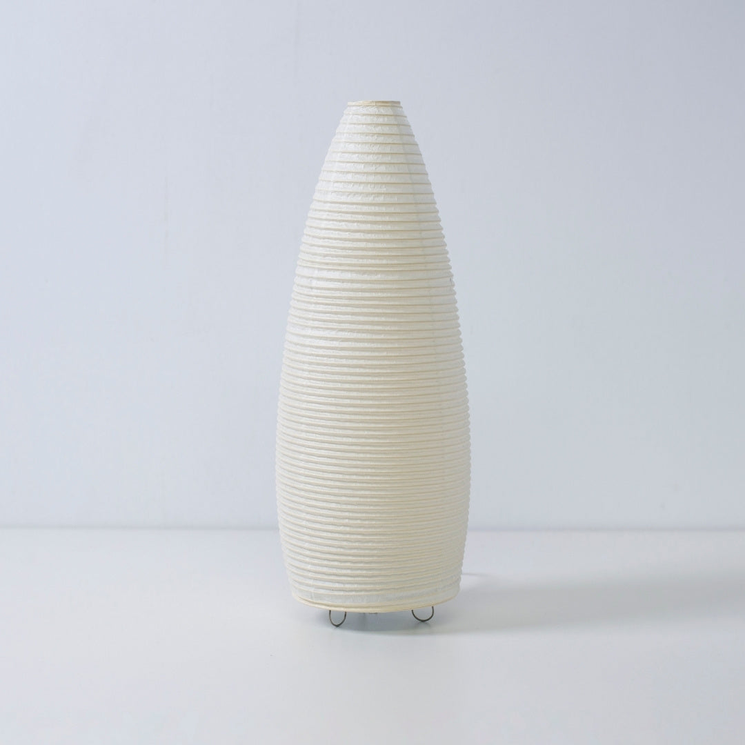 "Lampe de sol japonaise en papier « paper moon 03 » – Lampe japonaise verticale en papier Mino Washi à la lueur sereine"