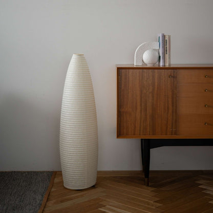 "Lampe de sol japonaise minimaliste en papier Paper Moon 13 – Lumière Washi pour salon Japandi"