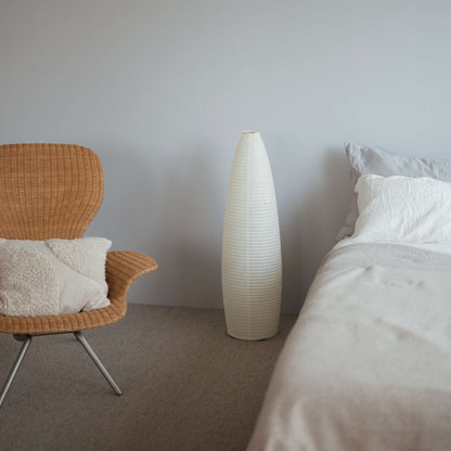 "Lampe de sol japonaise en papier Paper Moon 13 – Grande lampe Washi pour intérieur de chambre Japandi"