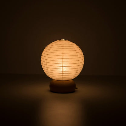 Japansk Papir Bordlampe "Mini Cirkel" – Elegant Rund Papirslampe til en Hyggelig Glød