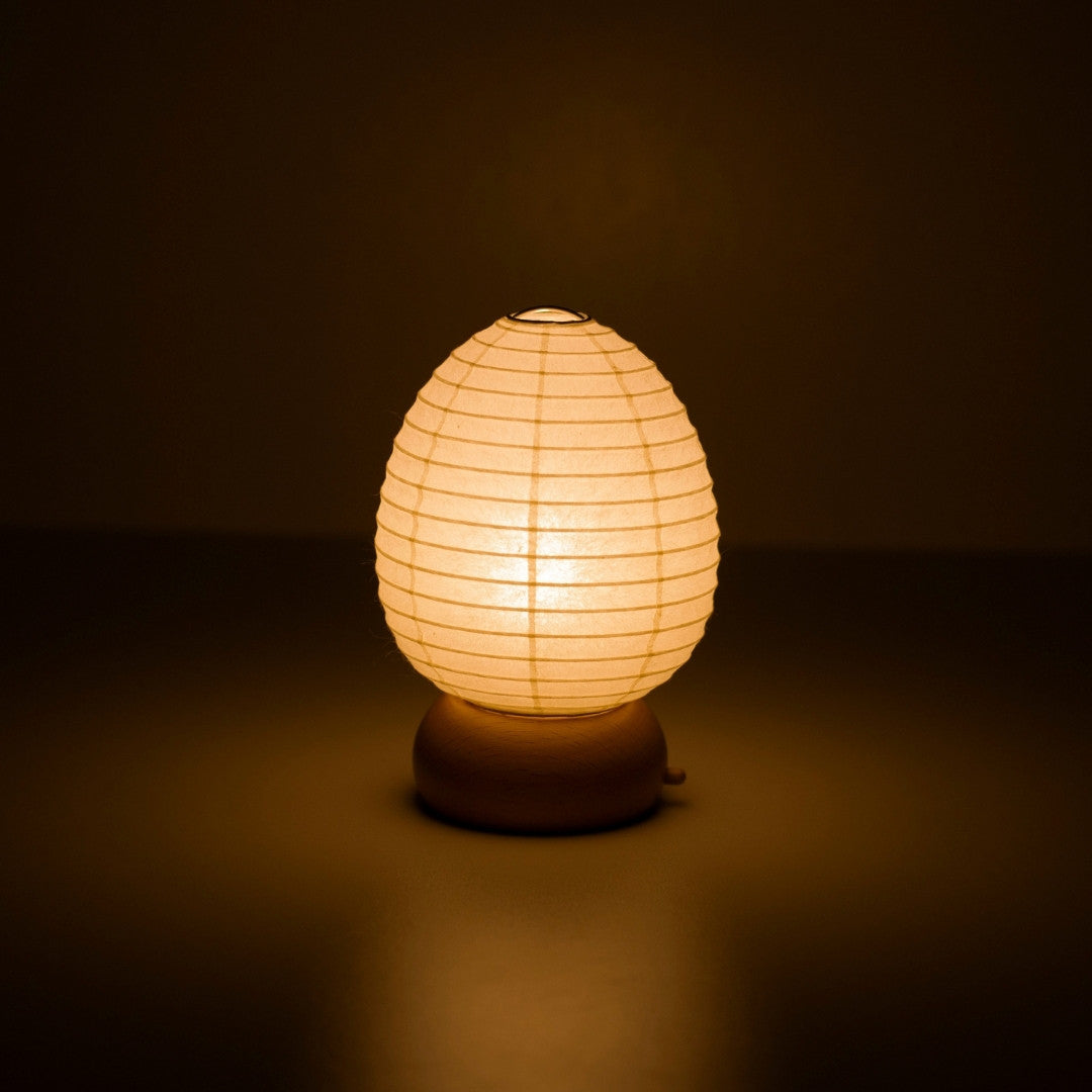 Japanese Paper Table Lamp "Mini Egg" – Soft Glow Paper Lamp for a Relaxing Space