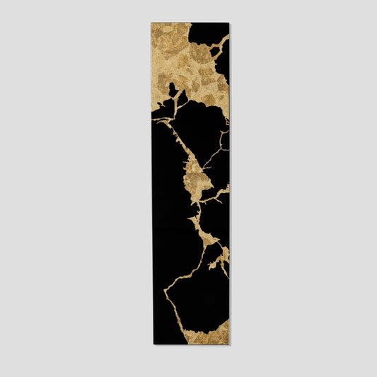 Wabi sabi Japanese wall art “Kintsugi” black small – Kanazawa gold decor for modern interiors
