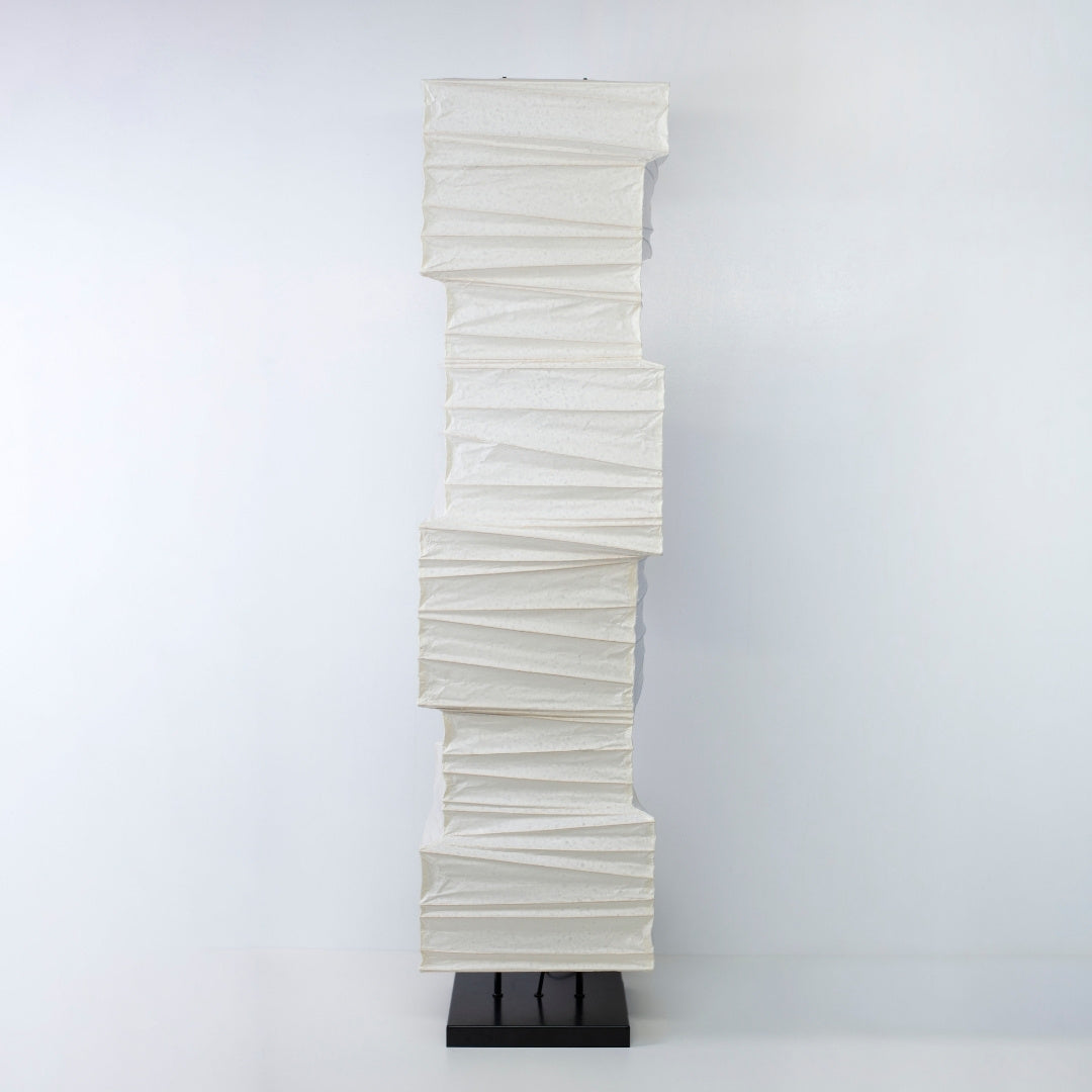 "Lampe sur pied japonaise en papier Washi « Harusame Washi 02 » – Grande lampe sur pied en papier faite à la main pour un éclairage doux"