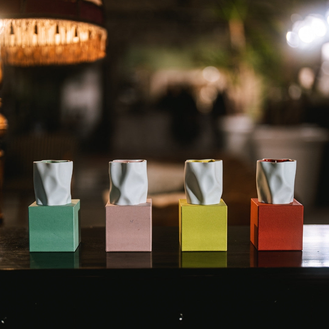 "KITCHIBE Japanische Kerzen mit Schachteln, Japandi-Design trifft auf Wabi-Sabi-Keramik und Sojawachsduft"