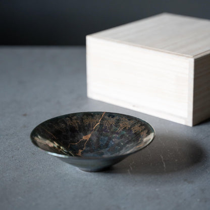 Bol Kintsugi « Nébuleuse Verte » avec le wabi-sabi de l'esthétique japonaise