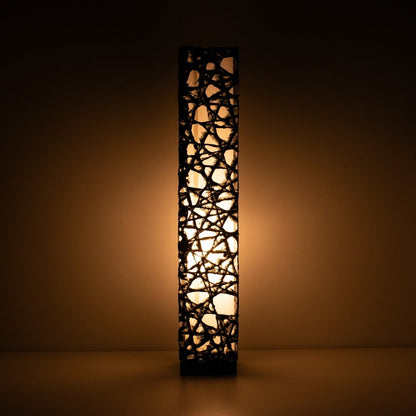Lampe sur pied japonaise ME-LOOK 02 en papier noir chaud et lumineux, lampe sur pied japonaise fine et compacte