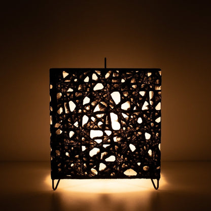 Lampe sur pied japonaise en papier noir, à la lueur chaude, ME-LOOK 03, lampe sur pied japonaise cubique compacte
