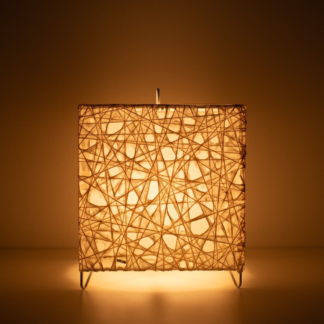Lampe sur pied japonaise en papier blanc chaud et lumineux ME-LOOK 03, lampe sur pied japonaise cube compacte