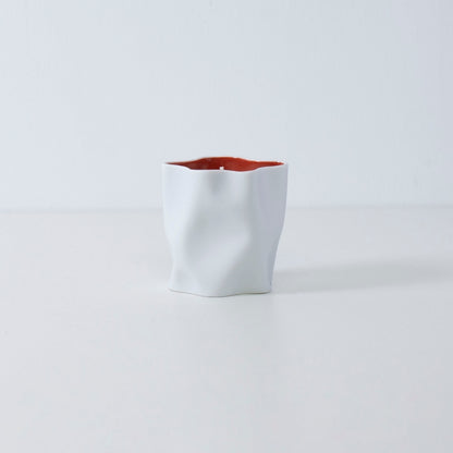 Japansk lys AKAFUJI med bergamot, lavendel og japansk røgelse i rød Seto porcelæns holder