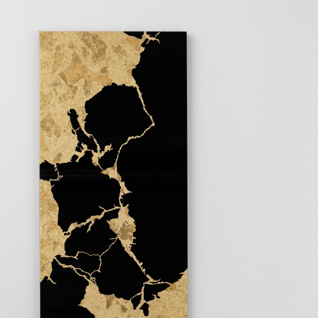 Japanese wall art Kintsugi black large – modern wabi sabi wall decor from Japan