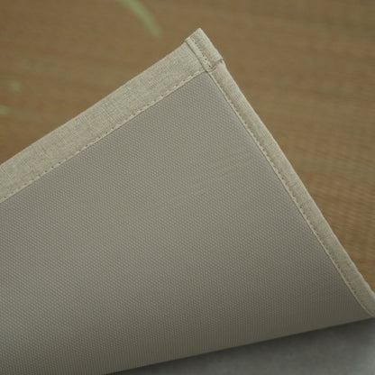 Japanse Tatami Yogamat "Maan" Beige met omgeslagen hoek om schone randen te tonen en antislip TPE-rug.