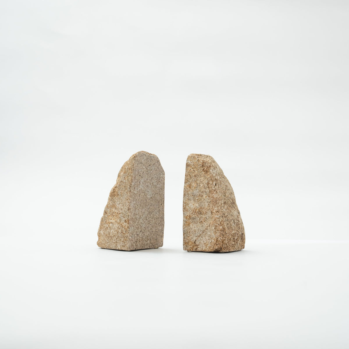 Japanese Aji Stone Book End Large in natural stone, angled view.