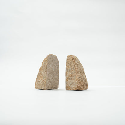 Japanese Aji Stone Book End Large in natural stone, angled view.