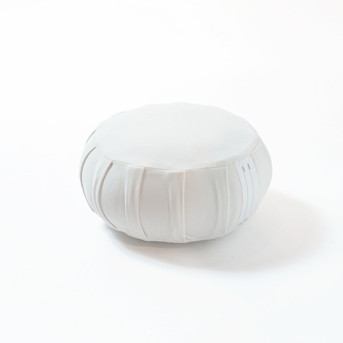 Coussin de méditation japonais zafu "ZAF MOMENT" moyen, blanc clair de lune, kapok - Design rond plissé pour la méditation zen et le yoga.