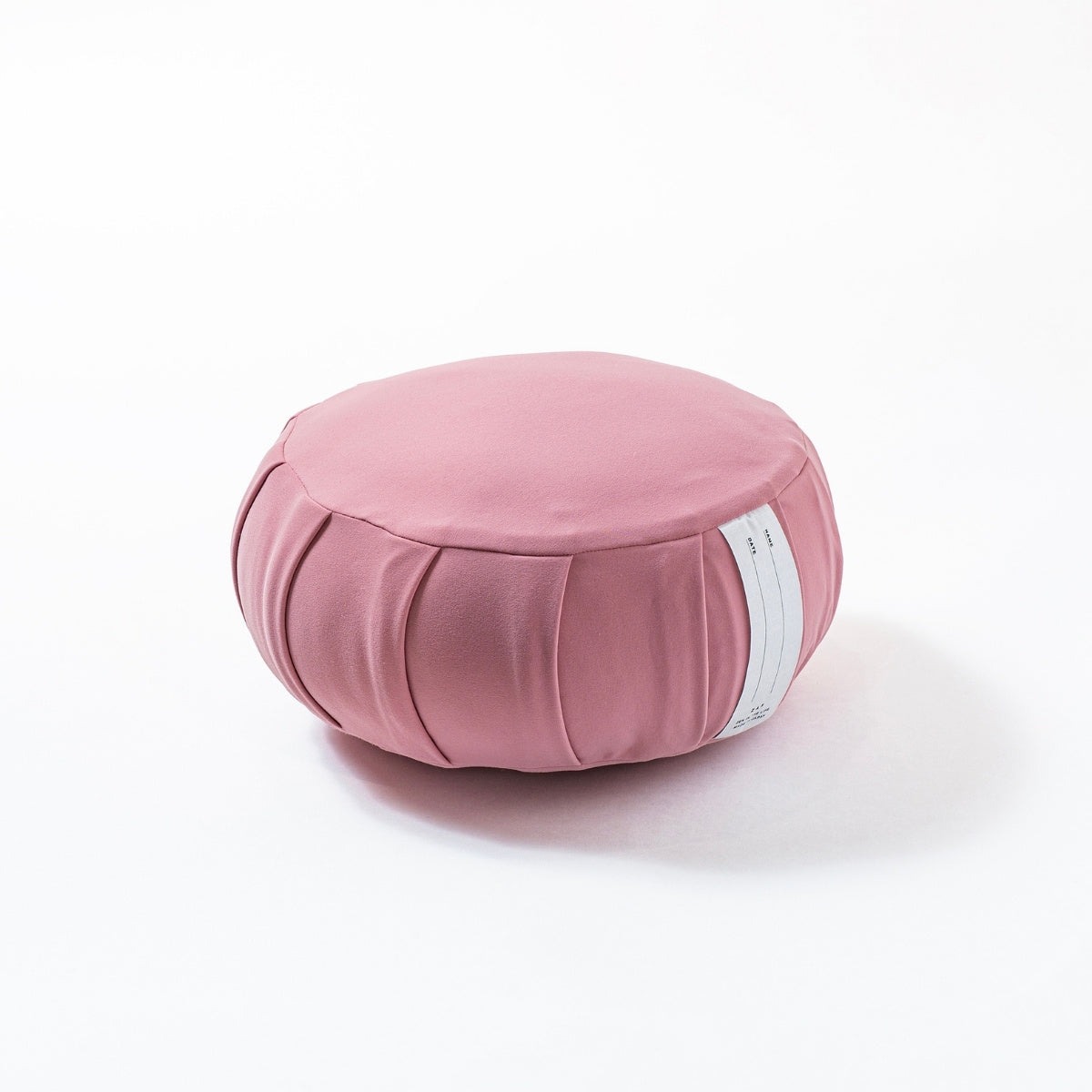Japansk meditationspude zafu "ZAF MOMENT" medium, rosa, kapok - Rundt plisseret design til zen- og yogameditation.