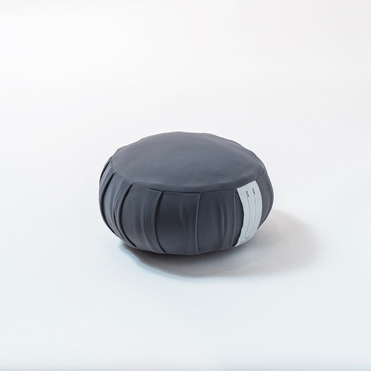 Japanese meditation cushion zafu "ZAF MOMENT" small, charcoal grey, kapok - Round pleated design for zen and yoga meditation.