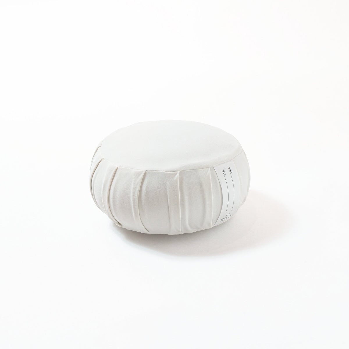 Coussin de méditation japonais zafu "ZAF MOMENT" petit, blanc clair de lune, kapok - Design rond plissé pour la méditation zen et le yoga.