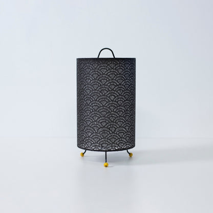 Zwarte Washi Papieren Lamp "Lace Washi" – Moderne Verlichting voor Stijlvolle Ruimtes