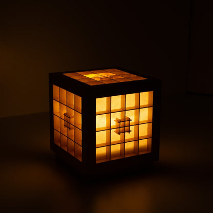 Japanese Wood Table Lamp Honoka, Natural, Aomori Hiba - Cordless Wood Lamp for Japandi Interior