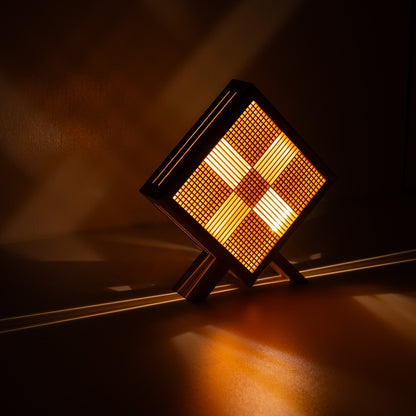 Japanese Wood Table Lamp Kanata, Natural, Aomori Hiba - Accent Lamp for Japandi Interior